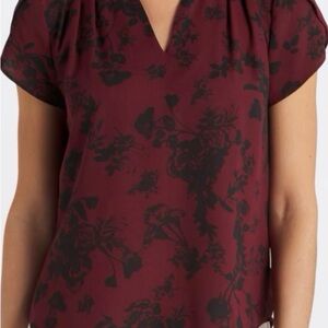 41 Hawthorn Burgundy Floral Blouse